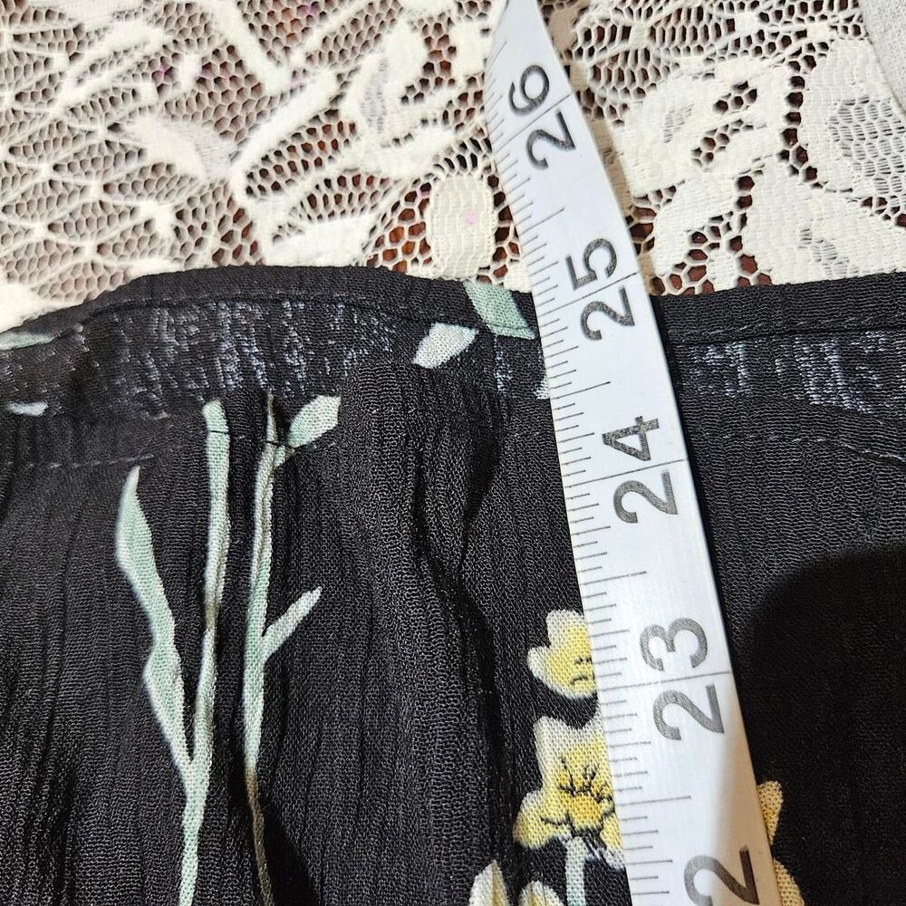 90s indie cottagecore black floral shirt and maxi skirt set - Picture 8 of 8